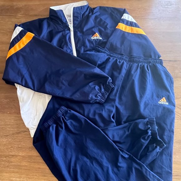 Vintage Adidas TRACKSUIT RN88387 CA00411 Blue White Flag Tag 90’s Womens Medium - Picture 1 of 12